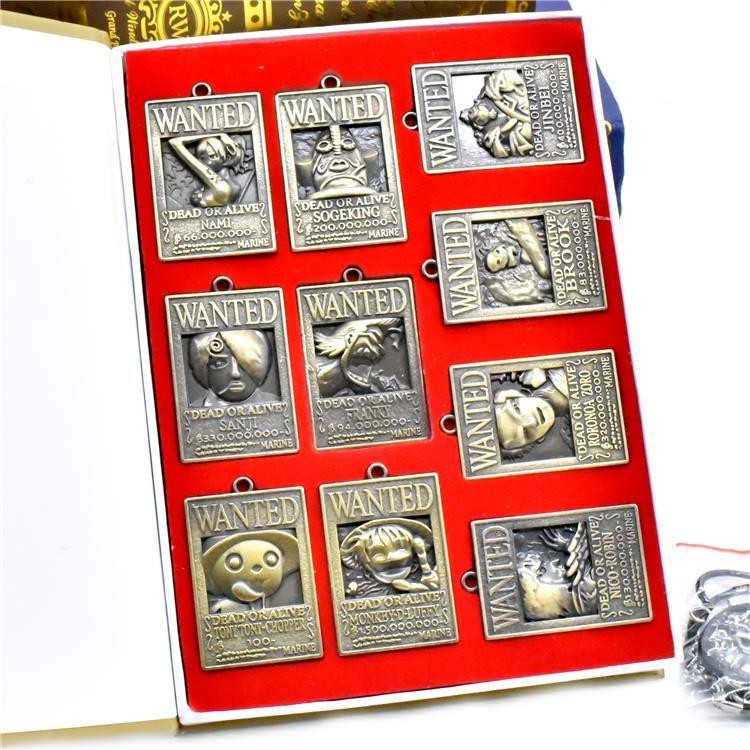 🍀ONE PIECE wanted circular Monkey D. Luffy Metal keychain Exquisite small gifts around anime