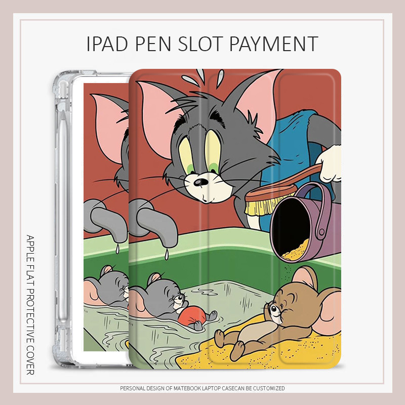 Cat mouse case iPad 2022 pro11 pro13 2024 pro12.9 Tom Jerry case iPad air4/5/6 10.2 gen7/8/9 10.9 ge