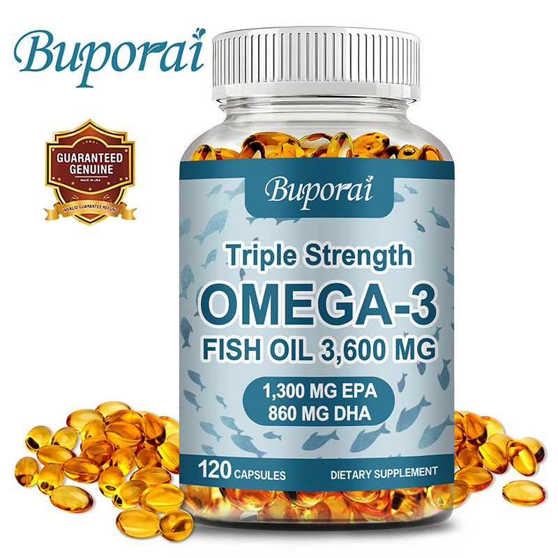 น้ํามันปลา Triple Strength Omega 3 | 3,600 มก. EPA และ DHA | กรดไขมันโอเมก้า 3 100 มก. มากกว่า | 1,300 มก. EPA + 860 มก. DHA | กรดไขมันที่จําเป็นที่ดีที่สุด
