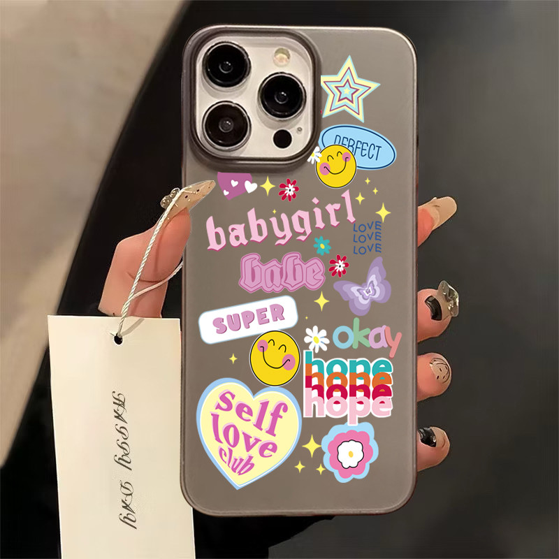 เคสไอโฟน iPhone 15 14 13 เคส ไอโฟน11 12 ProMax 7 8Plus X XSMax XRภาพประกอบสร้างสรรค์เคสโทรศัพท์มือถืออะคริลิคใส กันกระแท