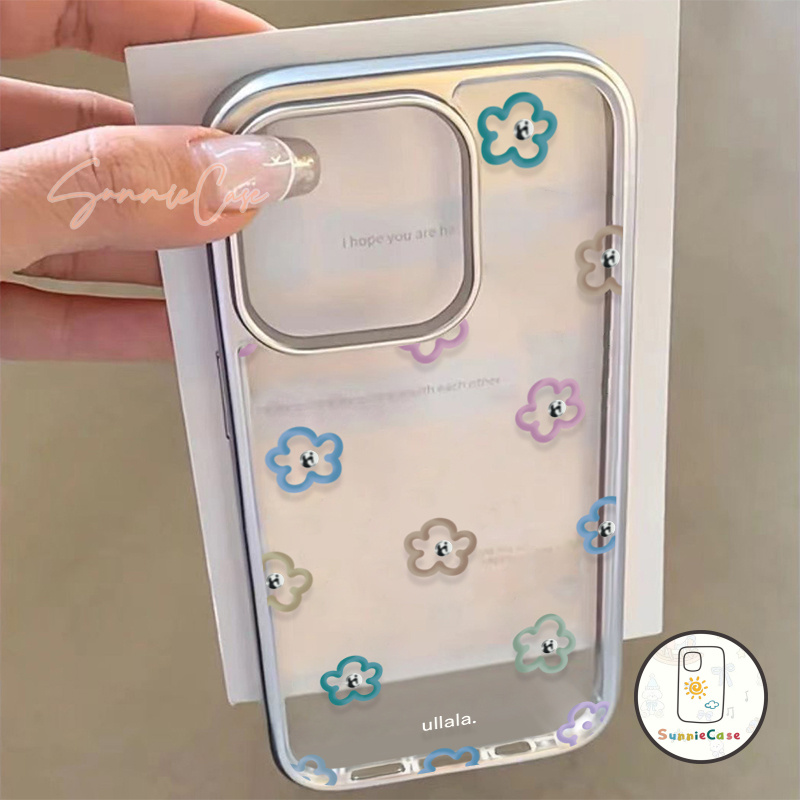 เคส IPhone 11 12 13 14 15 Pro Max 11 7 8 XR X Max 14 7 15 Plus SE ดอกไม้สด โลหะ แผ่นไฟฟ้า ความคิดริเริ่ม ตลกดี คสไอโฟน