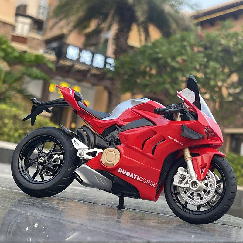 1/12 Ducati Panigale V4S Racing Cross-country Motorcycle Model Simulation Alloy Toy Street Motorcycl