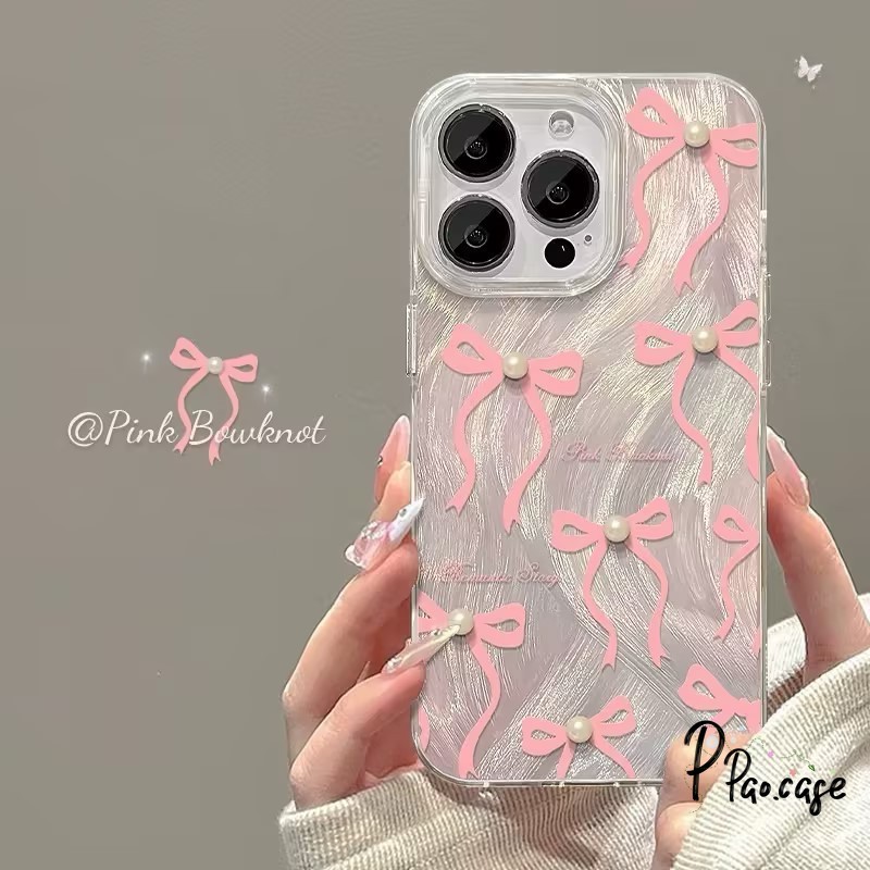 หวานโบว์ผีเสื้อเส้นด้ายขนนก เข้ากันได้ เคสไอโฟน 11 13 15 12 14 Pro Max XR 7 8 Plus 14 11 12 Pro XS MAX X SE 2020 14 Plus