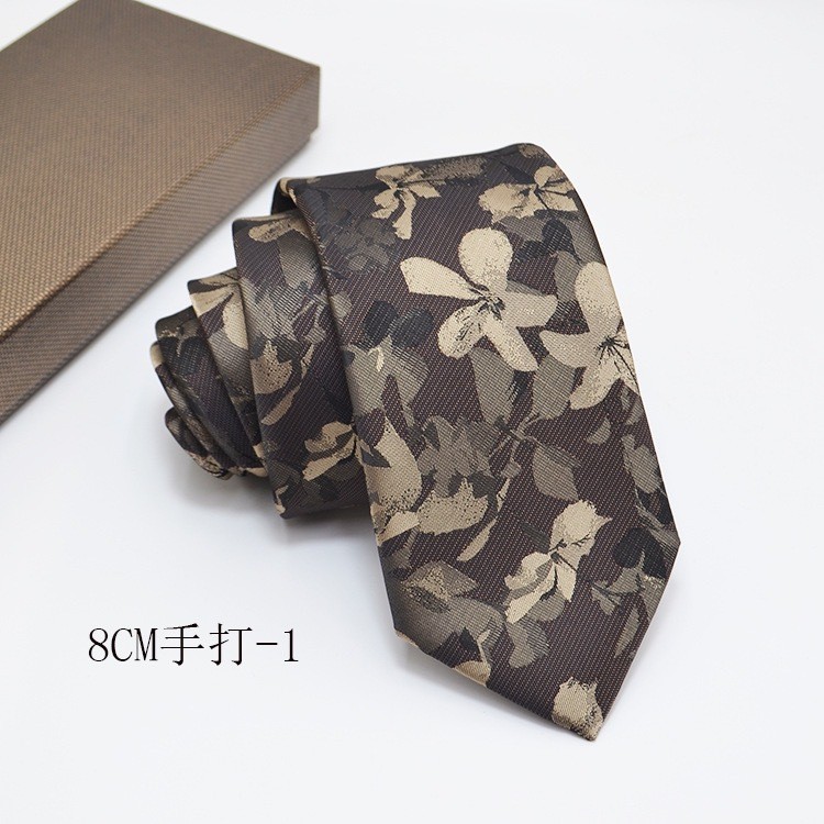 เน็คไท 8 ซม. สําหรับผู้ชาย, สุภาพบุรุษลายกาแฟวินเทจ, เน็คไทพร้อมอุปกรณ์จับคู่ - รูปที่ 4