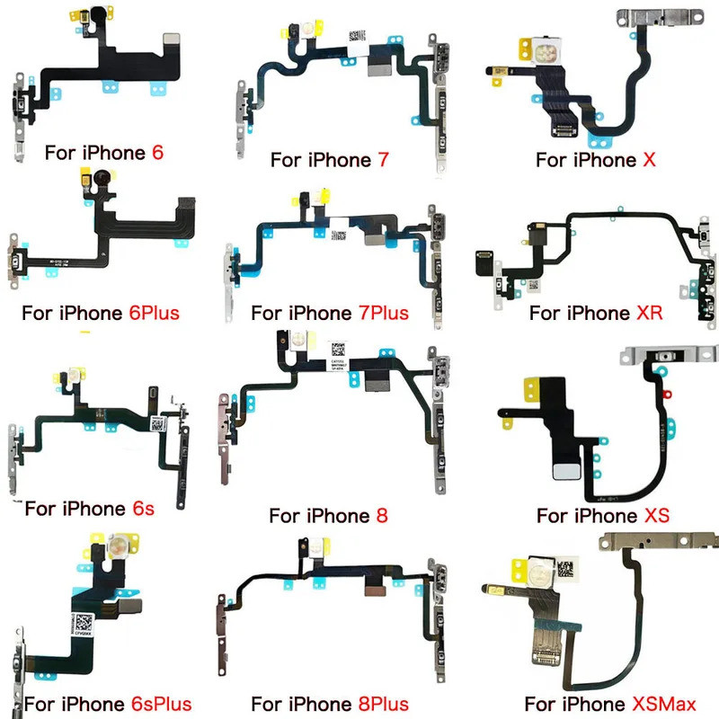 ปุ่มเปิดปิดพร้อมไฟแฟลช FLEX CABLE REPLACEMENT สำหรับ iPhone 6 6plus 6s 6splus 7 7plus 8G 8 PLUS x XS