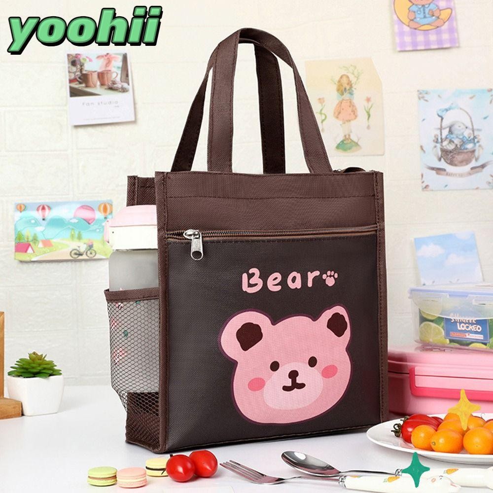 Yoohii กระเป๋าใส่อาหารกลางวัน ปิกนิก ฉนวนกันความร้อน น่ารัก กันน้ํา ลายการ์ตูน 1 ชิ้น เหมาะกับนักเรียน เด็ก สําหรับเก็บความเย็นอาหารเช้า