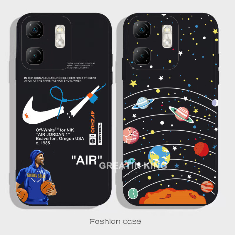 กรณีเข้ากันได้สําหรับ Infinix Hot 50i / Infinix Smart 9 เคสโทรศัพท์ Anti-fall TPU ป้องกันลายนิ้วมือแฟชั่นแบรนด์รูปแบบโทรศัพท์มือถือ