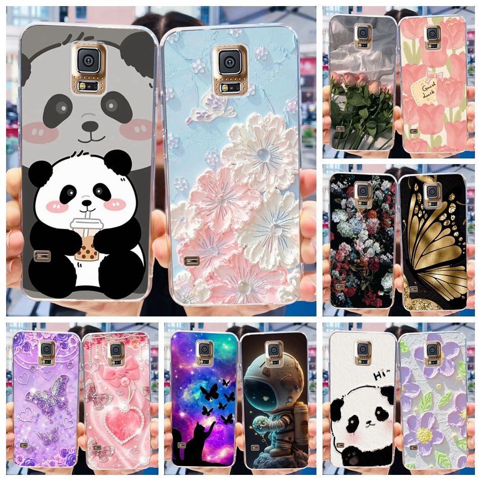 สําหรับ Samsung Galaxy S5 I9600 / S5 Neo / S5 Duos SM-G900 G903F G9006 น่ารักแพนด้าการ์ตูนซิลิโคนนุ่ม TPU เคสโทรศัพท์