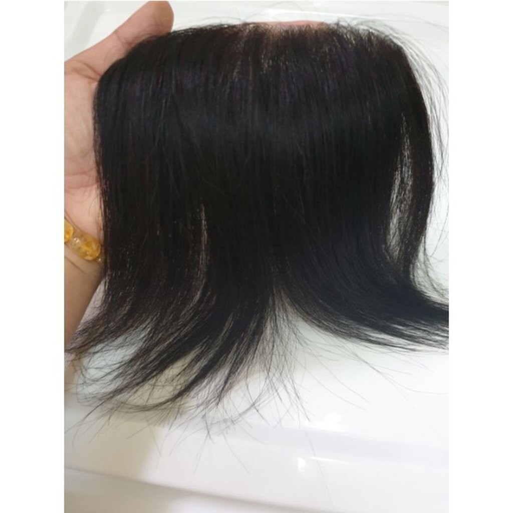 วิกติดกาวปิดหัวล้านพียู วิกติดกาวหน้าผากผู้ชาย ผมแท้100% รูปที่ 5