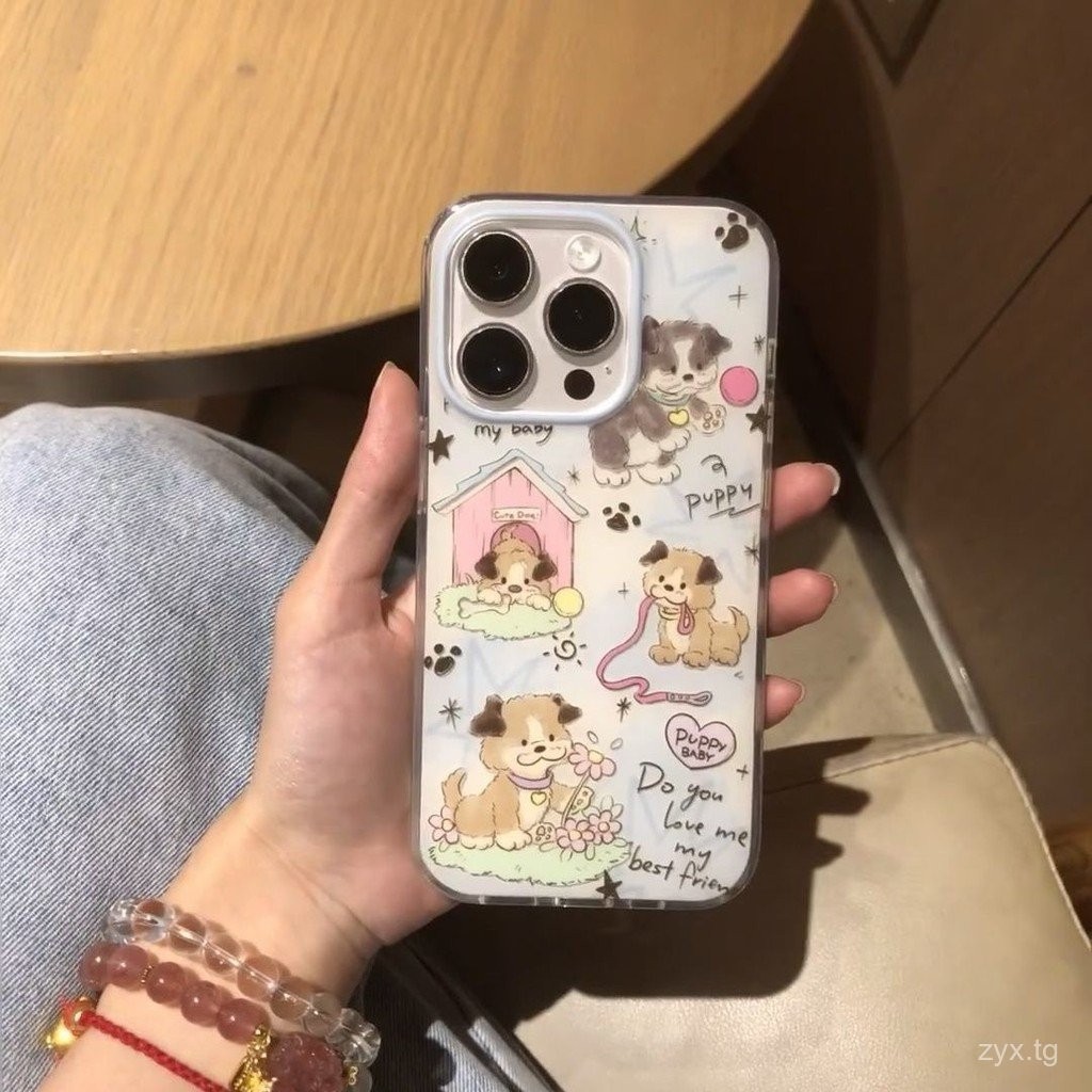 Ins สไตล์กราฟฟิตีภาษาอังกฤษลายดาวลูกสุนัขเหมาะสำหรับ15PROMAX เคสโทรศัพท์มือถือ iphone14แอปเปิ้ล13/12ใหม่