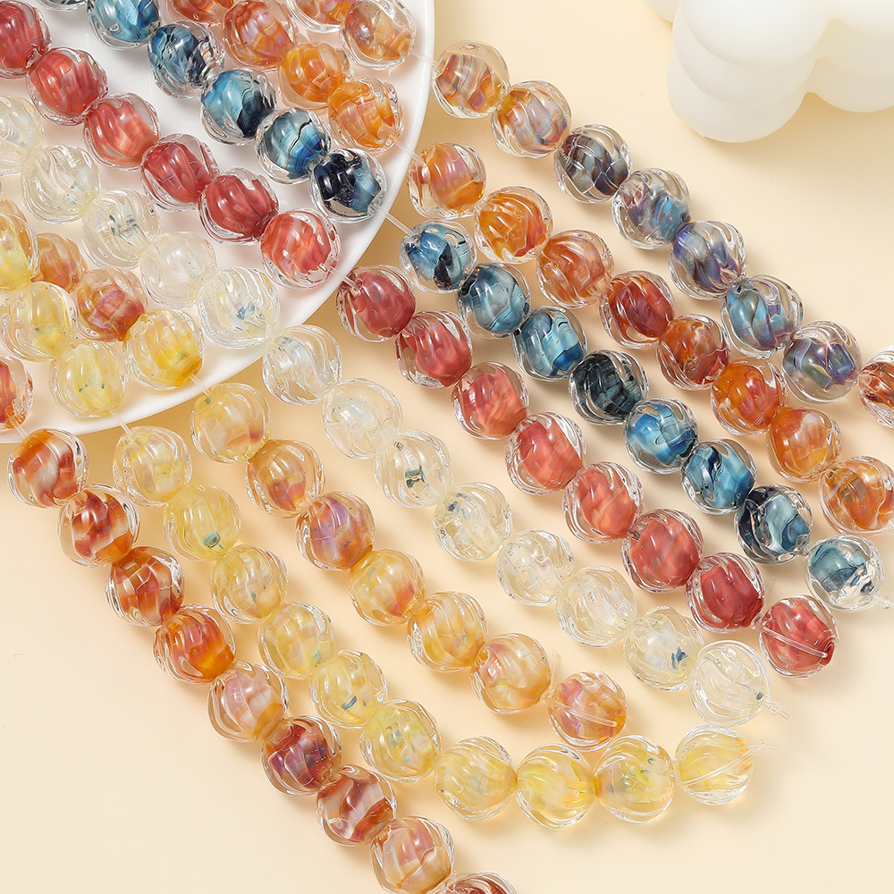 St.kunkka 12 มม.ลูกปัดแก้วสไตล์ใหม่ไม่สม่ําเสมอสร้อยข้อมือลูกปัดแฟชั่น Charm DIY เครื่องประดับทําสร้อยคอสร้อยข้อมือ