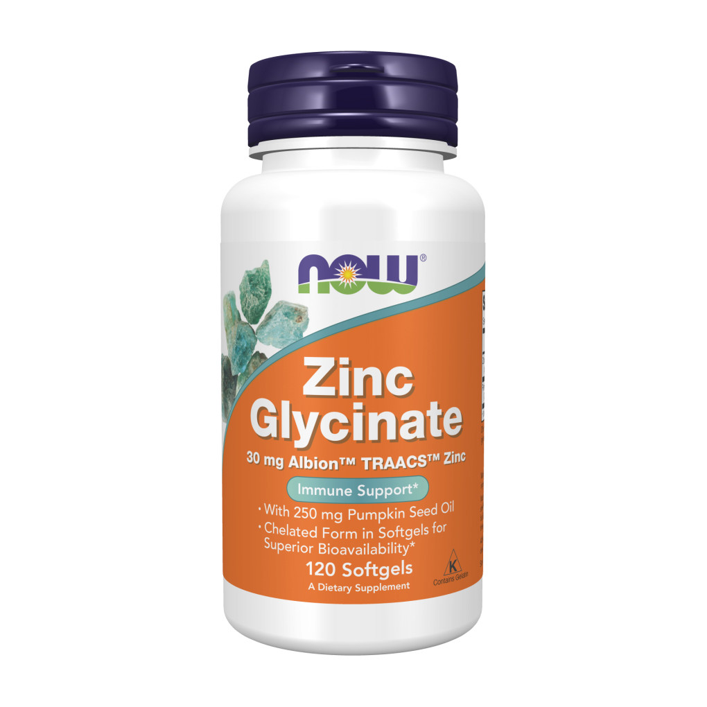 Now Foods, Zinc Glycinate, 120 Softgels