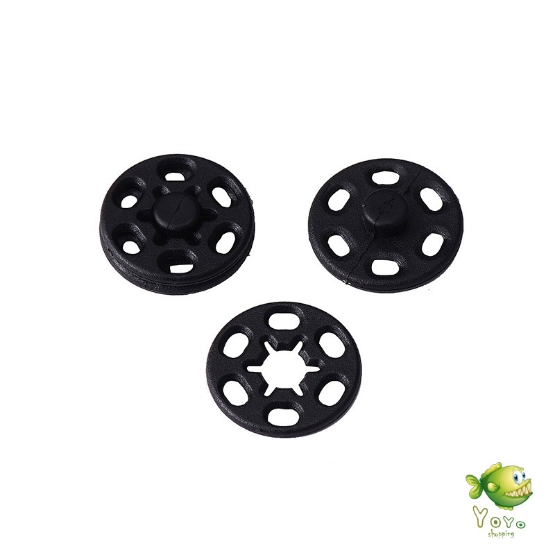 YOYO 10คู่ กระดุมแป๊กพลาสติก สีดำ สีขาว สีใสแบบเย็บ 10mm 15mm กระดุมแป๊กพลาสติกสีดำ Invisible button - รูปที่ 7