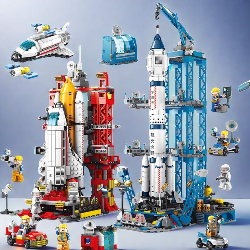 กระสวยอวกาศจรวดไดโนเสาร์ชุดตํารวจพิเศษประกอบอาคารบล็อกปริศนาของเล่นของขวัญ