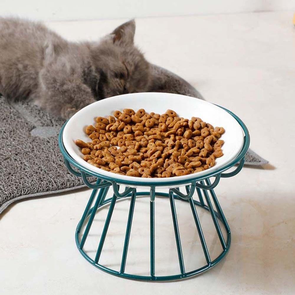 Possney ชามอาหารแมว Anti-cervical Spondylosis สูง Cat Feeder เครื่องดื่มสําหรับสุนัขแมวขนมขบเคี้ยวจานกระป๋อง Elevated Pet Feeder ชาม