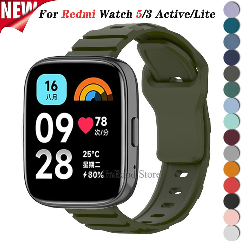 สายรัดซิลิโคนอ่อนนุ่มสําหรับ Redmi Watch 5 Active 3 Active สร้อยข้อมือกีฬาสําหรับ Xiaomi Redmi 3 Lite Band เปลี่ยนสายรัดข้อมืออุปกรณ์เสริม