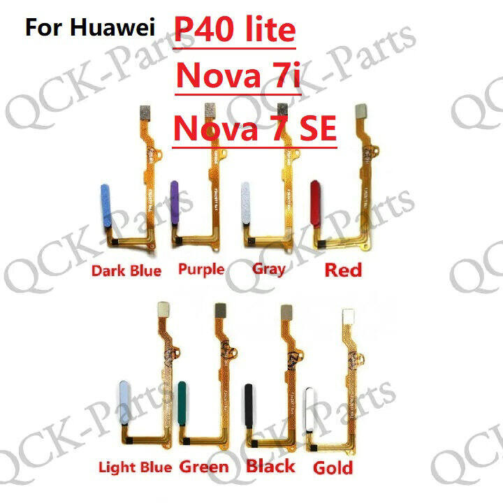 ปุ่มบ้าน Flex Touch ID เซ็นเซอร์ลายนิ้วมือ Flex สําหรับ Huawei P40 Lite 4G 5G Nova 7i 7 SE