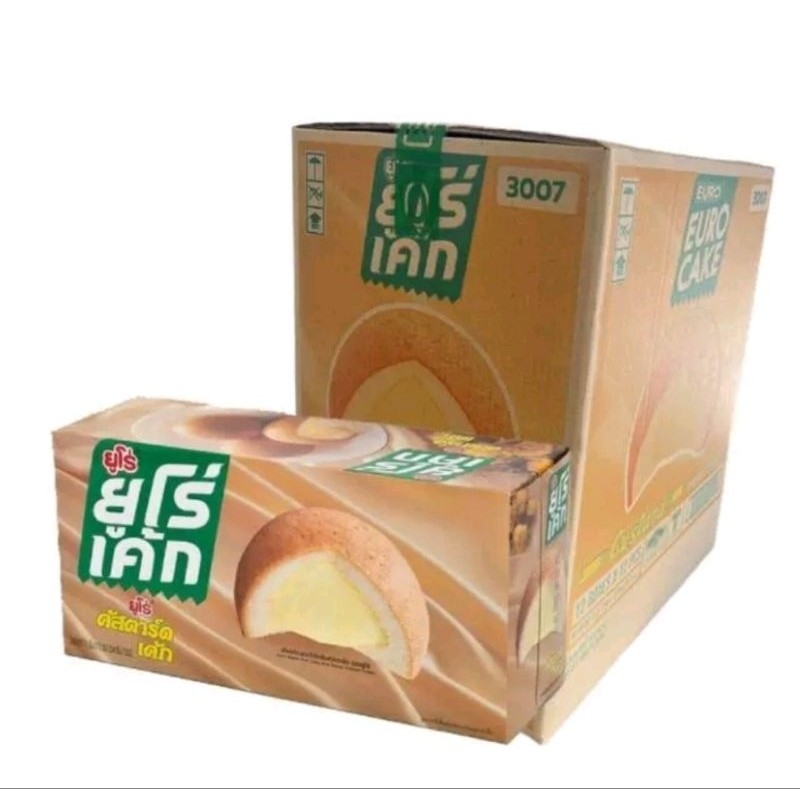(ยกลัง12กล่อง) ยูโร่ คัสตาร์ดเค้ก 17 ก. 12 ชิ้น