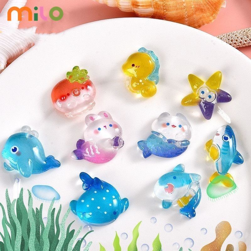 Milo ของเล่นเรืองแสงในที่มืด กล่องสุ่มนางเงือก อุปกรณ์ทําเอง กาวครีม อุปกรณ์เรซิน