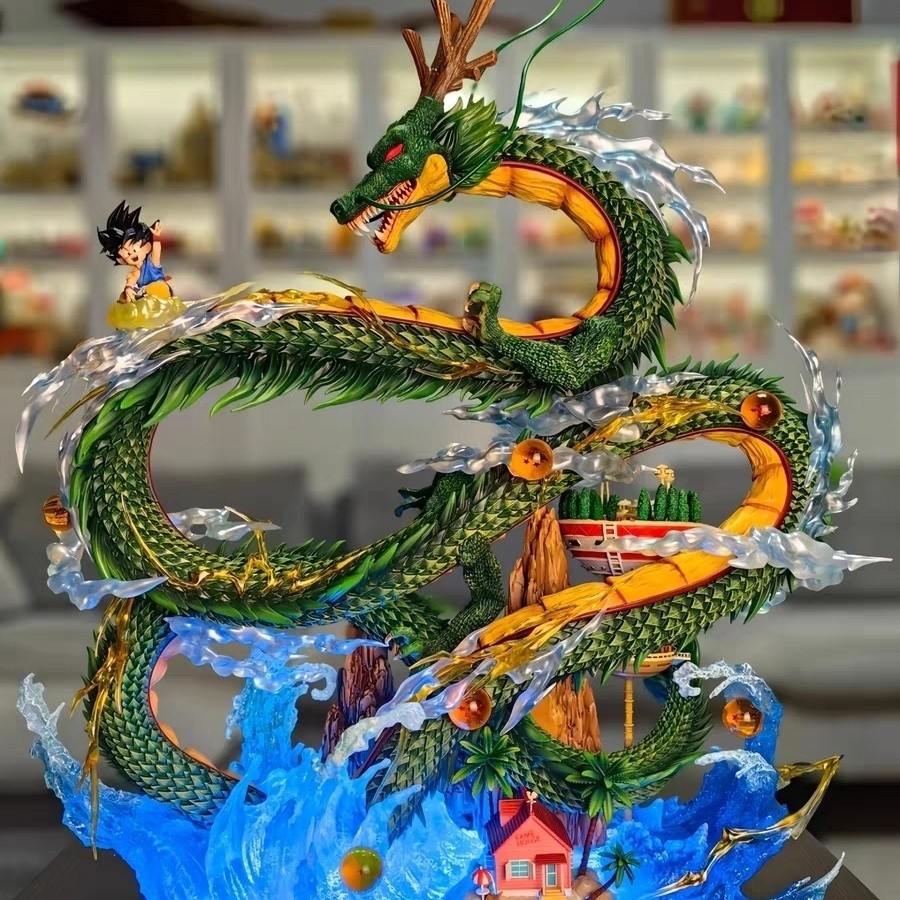 Dragon Ball Little Goku และ Shenlong GK โมเดลทำด้วยมือกล่องสีรุ่นคุณภาพสูงของตกแต่งรูปปั้นอะนิเมะของขวัญอุปกรณ์ต่อพ่วง