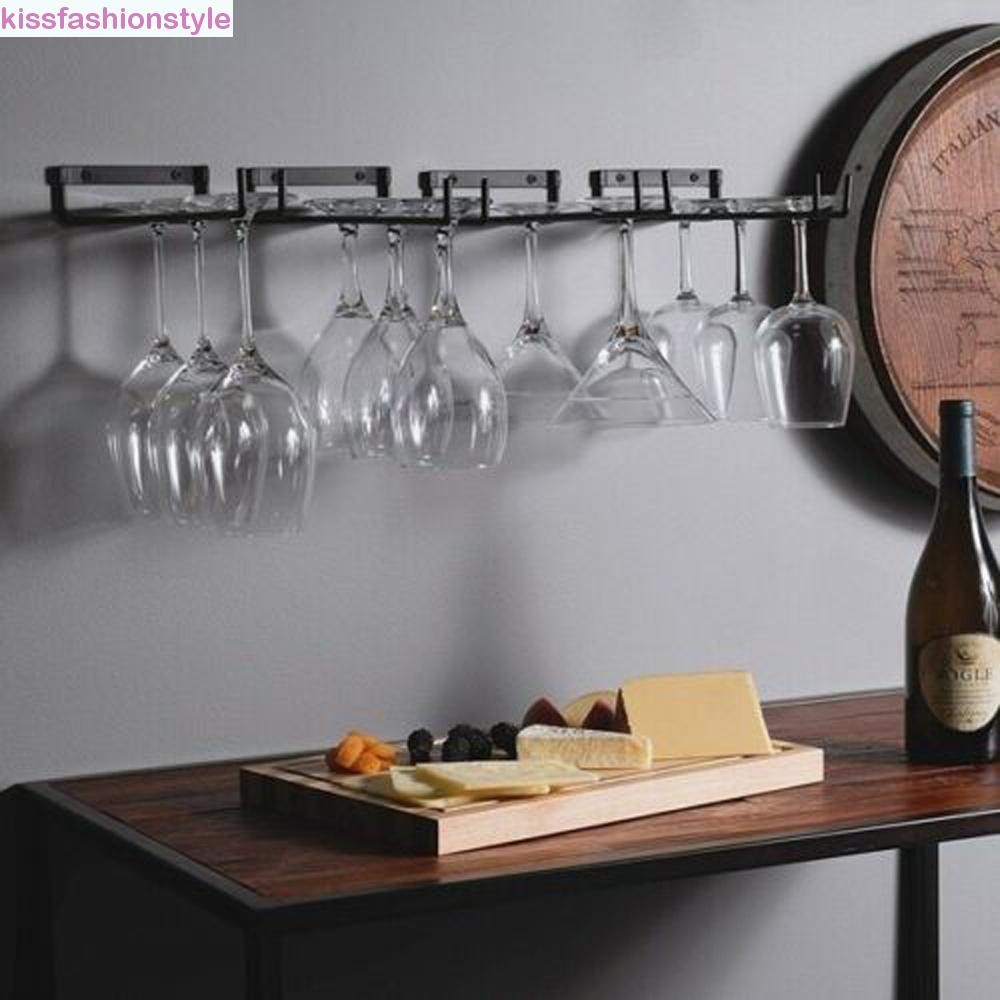 Kissfashionstyle ที่วางแก้วไวน์ติดผนังทนทาน Organizer Stemware Bar ห้องครัวแขวน Rack