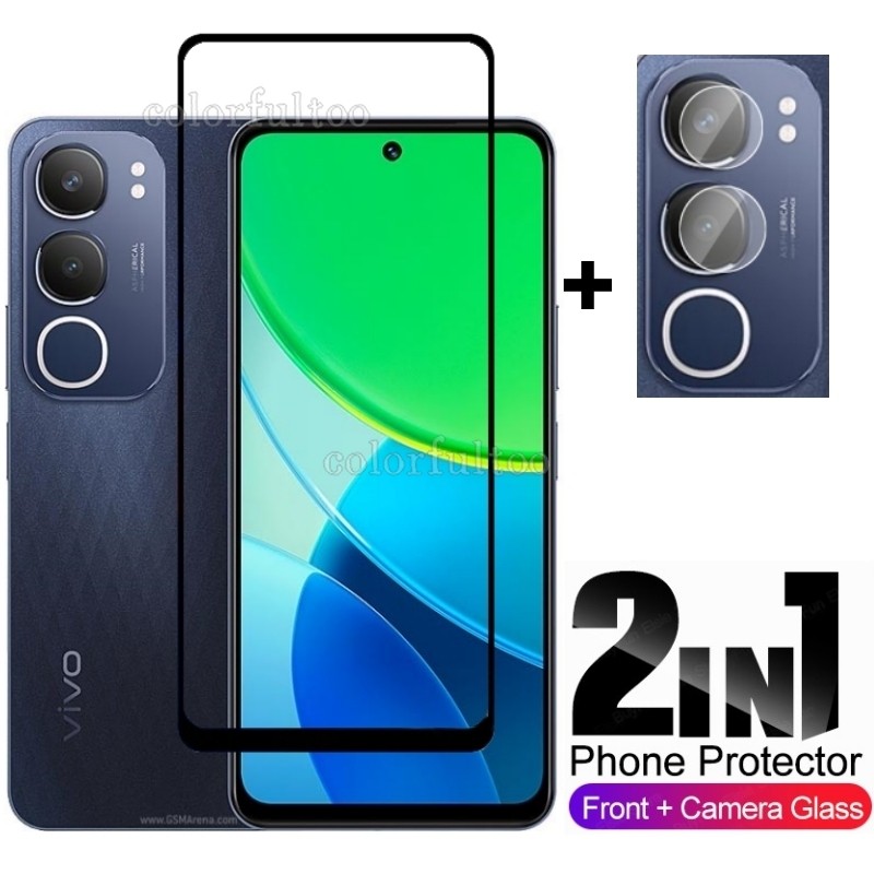 2in1 Vivo Y19S 2024 9Hคลุมทั้งหมดกาวกระจกนิรภัยป้องกันฟิล์มสําหรับVivo Y19S Y 19S Y17S Y 17S 4G Clea