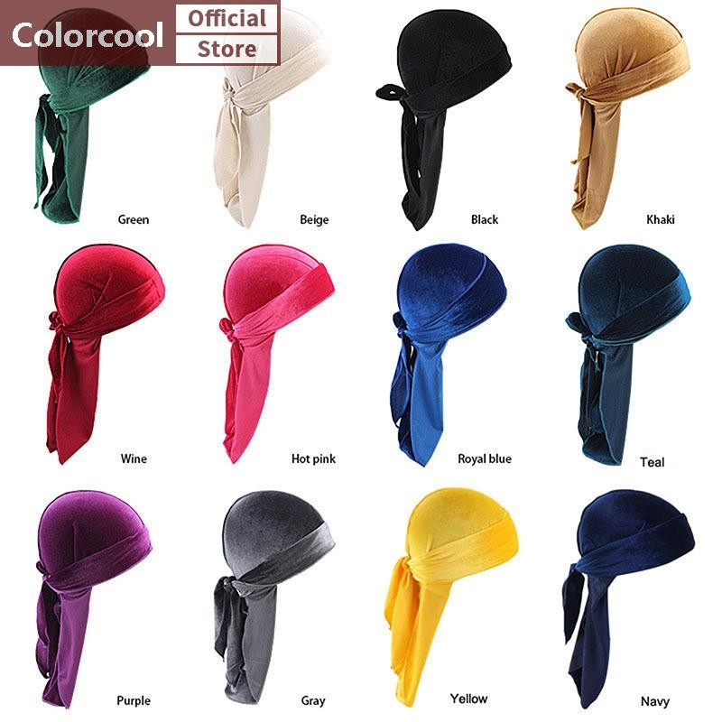 Th Unisex ผู้ชายผู้หญิง Durag Headwear หมวกผ้าไหมโจรสลัดหมวกห่อหมวก HH