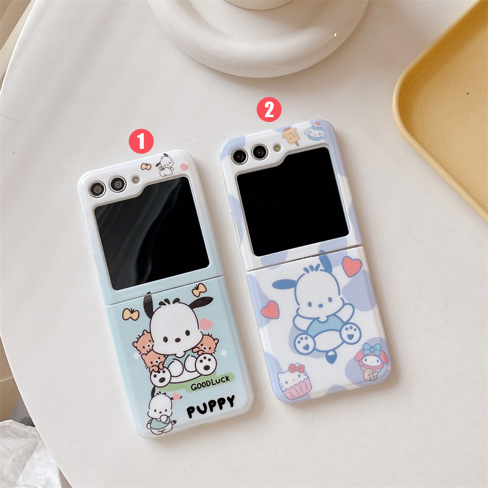 Samsung Galaxy Z Flip6 5 4 5G เคสแบบรวมทุกอย่างGOOD LUCKPUPPY Full Encirclement Z Flip Cover สําหรับ Samsung Drop-proof ความคิดสร้างสรรค์ปลอก
