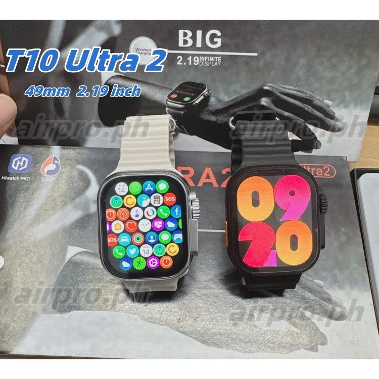 ใหม่ที10อัลตร้า2บิ๊กสมาร์ทนาฬิกา49มิลลิเมตร2.19นิ้วชุด8บลูทูธโทรจริงสกรูสายรัดล็อคกีฬาสมาร์ทนาฬิกาผู้ชายผู้หญิง