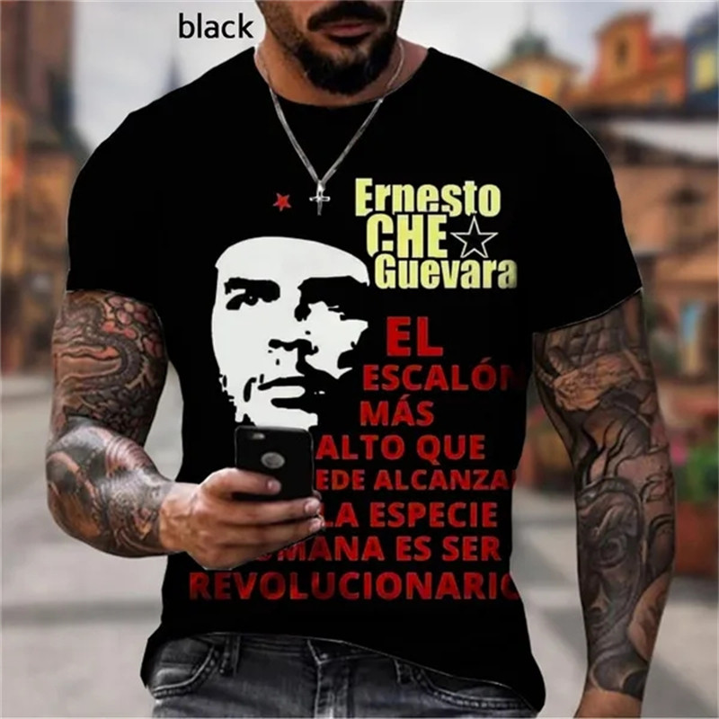 ฤดูร้อนใหม่แฟชั่น Che Guevara Retro 三维 พิมพ์เสื้อยืดผู้ชายผู้หญิงสบายๆ Harajuku Top แขนสั้น Tshirt Tees