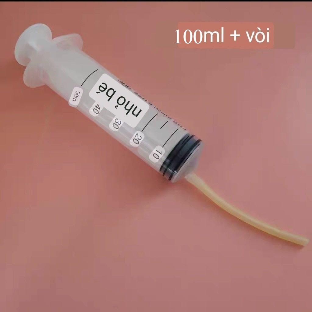 Parrot Powder Syringe 100ml (ฟรีหลอด 14 ซม.) Baby Parrot Powder Pump Pigeon Food Pump Fighting Chick