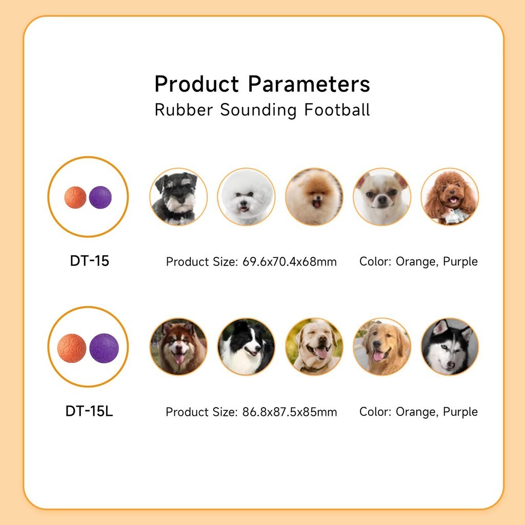 MOMOVIDA Football (DT-15) (DT-15L) ฟุตบอล ลูกบอลสุนัข ลูกบอลฝึกสุนัข ลูกบอลมีเสียงสำหรับสุนัข