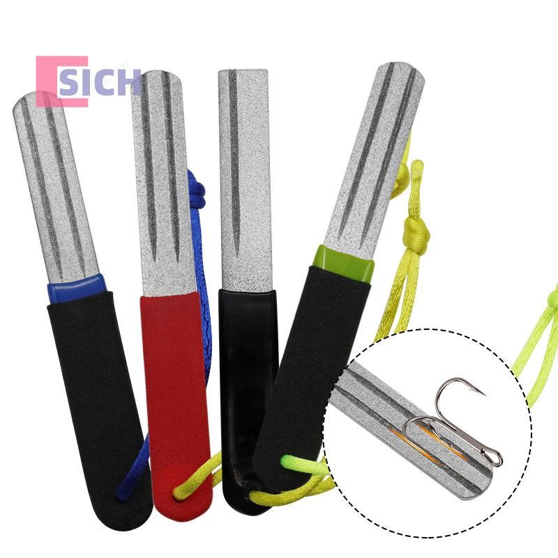 [Sich] แบบพกพากลางแจ้ง Double Groove Fishing Hook Sharpening Hone ใหม่ตกปลาบด Hook Sharpener เครื่องมืออุปกรณ์ตกปลาใหม่