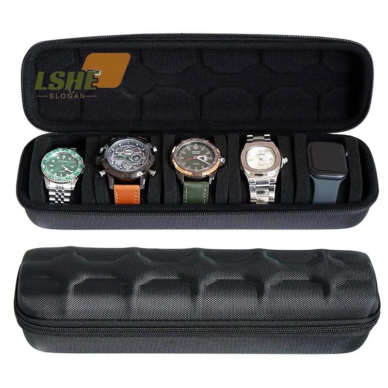 [LSHE] กล่องนาฬิกา Organizer สําหรับผู้ชายหรือผู้หญิงนาฬิกากระเป๋าเดินทางแบบพกพานาฬิกาผู้ถือจอแสดงผลสําหรับนาฬิกาข้อมือและสมาร์ทนาฬิกาใหม่