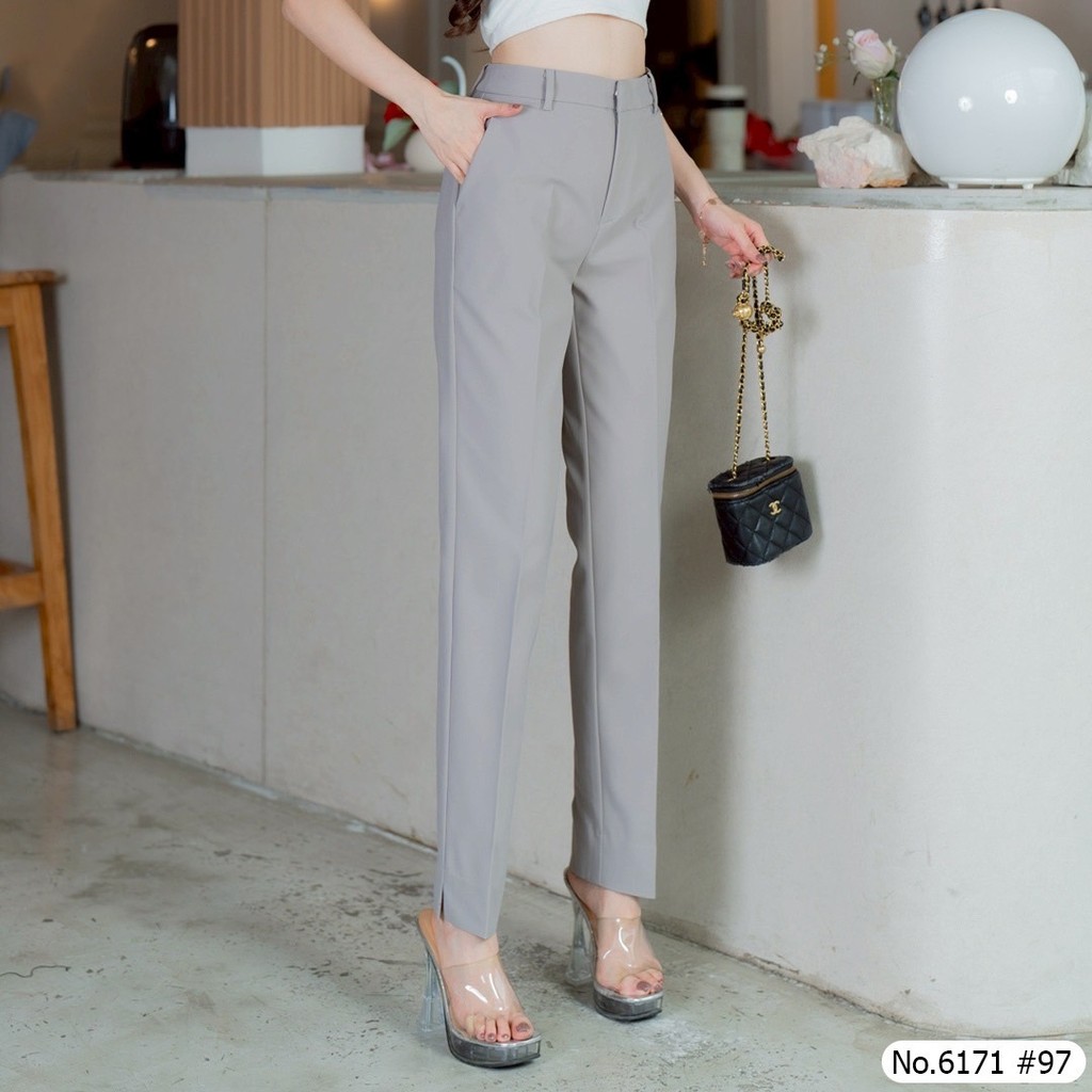 กางเกง9ส่วน No.6171 แบรนด์ Maristar ผ้ายืด Soft tech ขากระบอกเล็ก