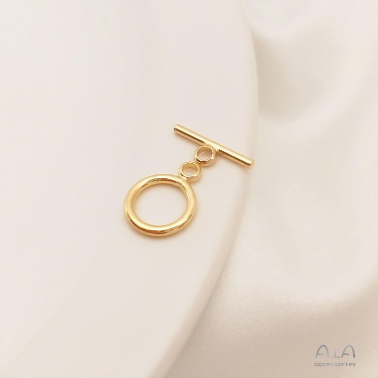 9 มม.Mini OT หัวเข็มขัด 14K Gold Clad สี Retention O-Shaped Chain Finishing BUCKLE DIY สร้อยข้อมือสร