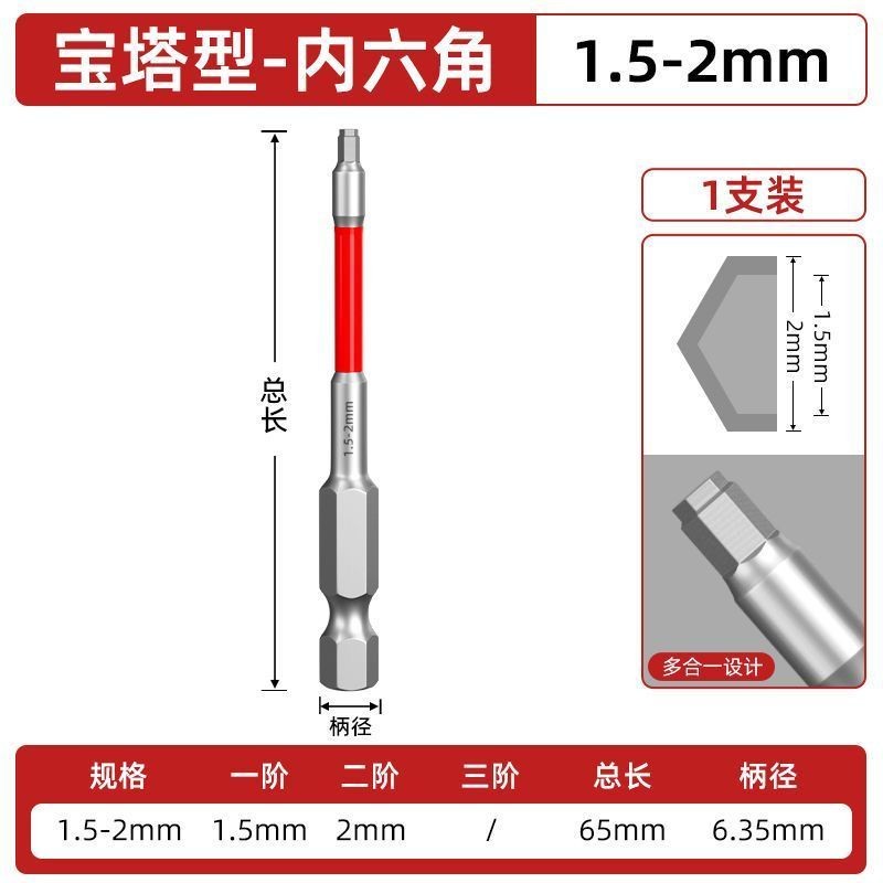Hole-Opening Handy เครื่องมือเจาะเจดีย์รูปซ็อกเก็ตหกเหลี่ยม Shank Bit แม่เหล็กที่แข็งแกร่ง High Hard Impact ลมชุดประแจไขควงไฟฟ้าไฟฉายหมุนเจาะ ราคา ถูกที่สุด ดีลบีเคเค แกลเลอรีภาพที่ 8