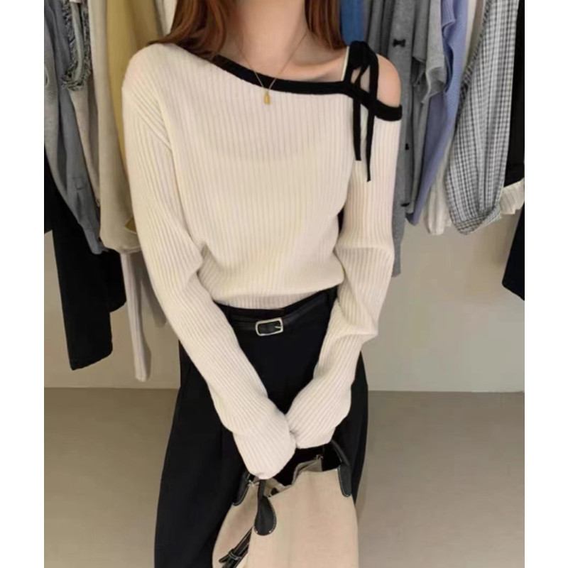 BALAMII เสื้อกันหนาวสไตล์เกาหลีสำหรับผู้หญิง แบบยุโรป เหมาะกับต้นฤดูใบไม้ร่วง ดีไซน์ใหม่ อ่อนโยน และเรียบง่าย