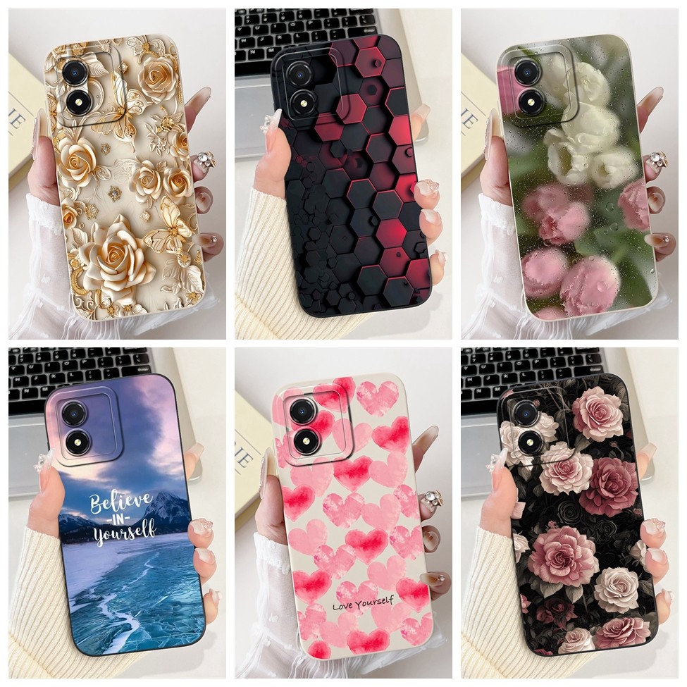 Honor X5 กรณี VNA-LX2 ซิลิโคนแมวน่ารักแฟชั่นผีเสื้อดอกไม้รักทาสีฝาครอบ Honor X5 เคสโทรศัพท์ VNA-LX3