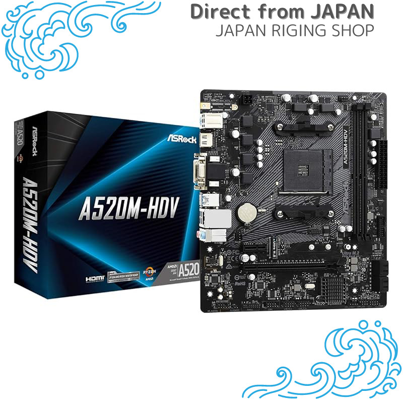 ASRock A520M-HDV Micro ATX Motherboard for AMD Ryzen 3000/4000 Series (Socket AM4) - Authorized Dome