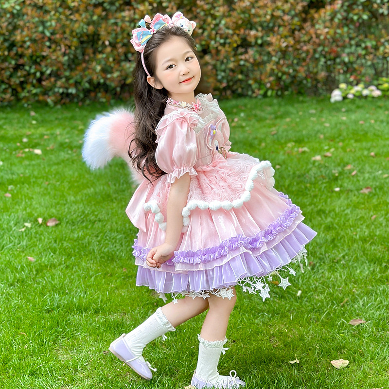 [คลังสินค้าพร้อม] Girls Ling Nabel Pink Dress ชุดเจ้าหญิงเด็กผู้หญิง ชุดการแสดงเด็ก ขนาด 100-150 X250707 ราคา ถูกที่สุด ดีลบีเคเค แกลเลอรีภาพที่ 7