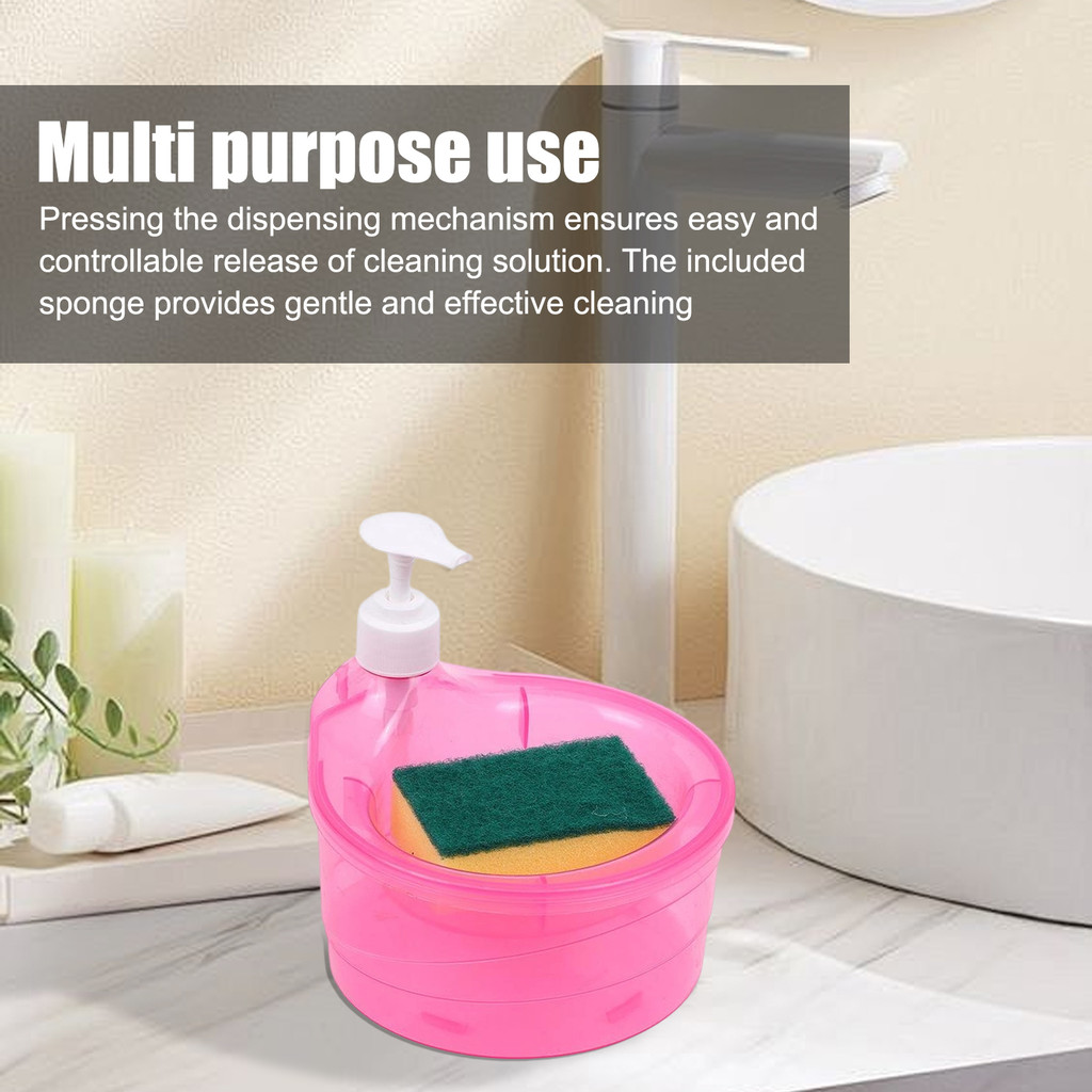 ชุดฟองน้ําจ่ายน้ํายาล้างจาน-การออกแบบรีฟิลที่ทนทาน-กล่องเต้าเสียบน้ํายาทําความสะอาด 2 ใน 1 - รูปที่ 6