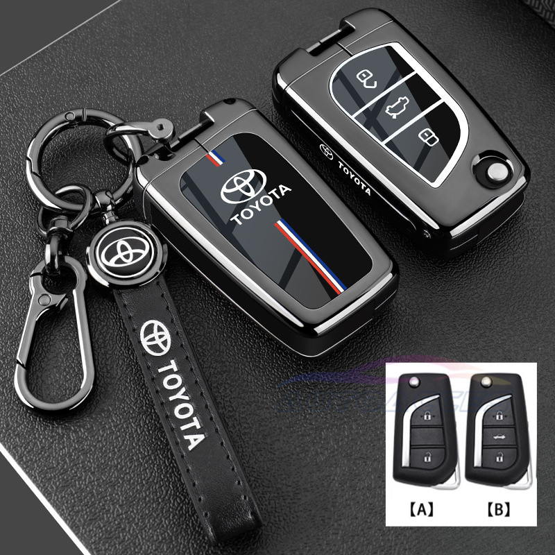 Toyota ฝาครอบกุญแจรถสําหรับ Toyota Reno Innova 2019 Altis 2014 Hilux Auris Vellfire 2010 Remote Key Fob ฝาครอบป้องกันเต็มรูปแบบพวงกุญแจ