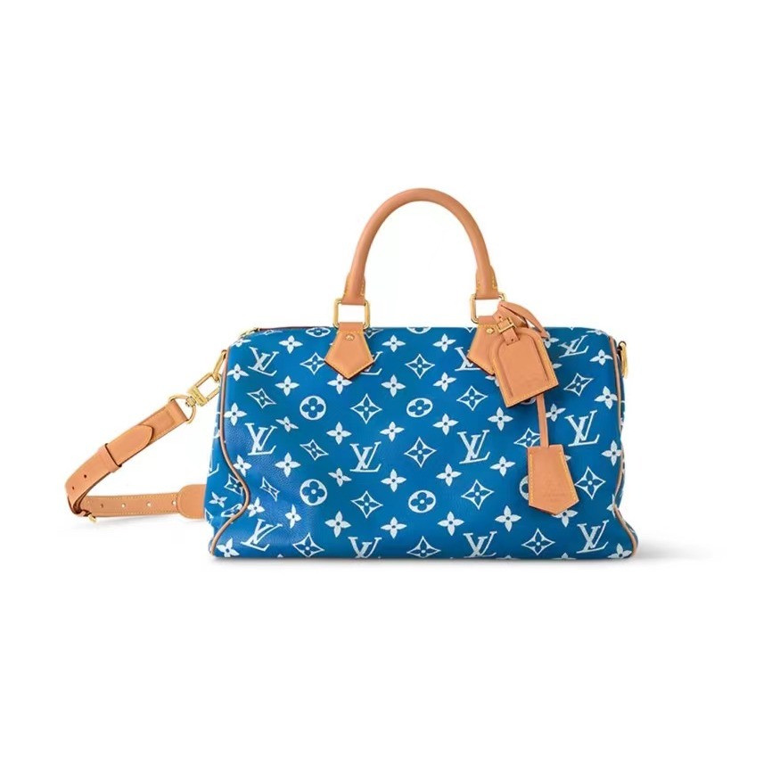🍒🍒Louis Vuitton Speedy P9 สายสะพายไหล่ 40CM/25CM เดินทาง LV กระเป๋าถือผู้ชาย🍒🍒
