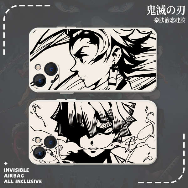 เคสโบว์ชมพู เคสไอโฟน6splus Demon Slayerเคสโทรศัพท์Apple 14 ซิลิโคน 15 เหมาะสําหรับ 16/iphone13 อะนิเ