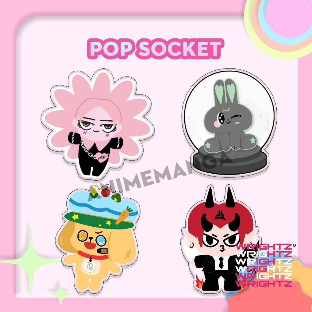 มาสคอต Popsocket OTP กริปต็อก เนื้อไมกาใส OTP WrightZ