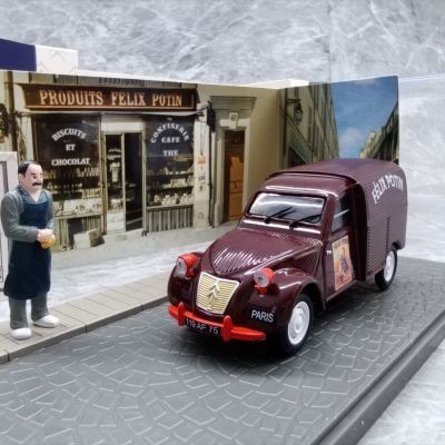 ATLAS 1/43 Citroen 2CV Alloy Gold Car Model Scene Out of Print Model