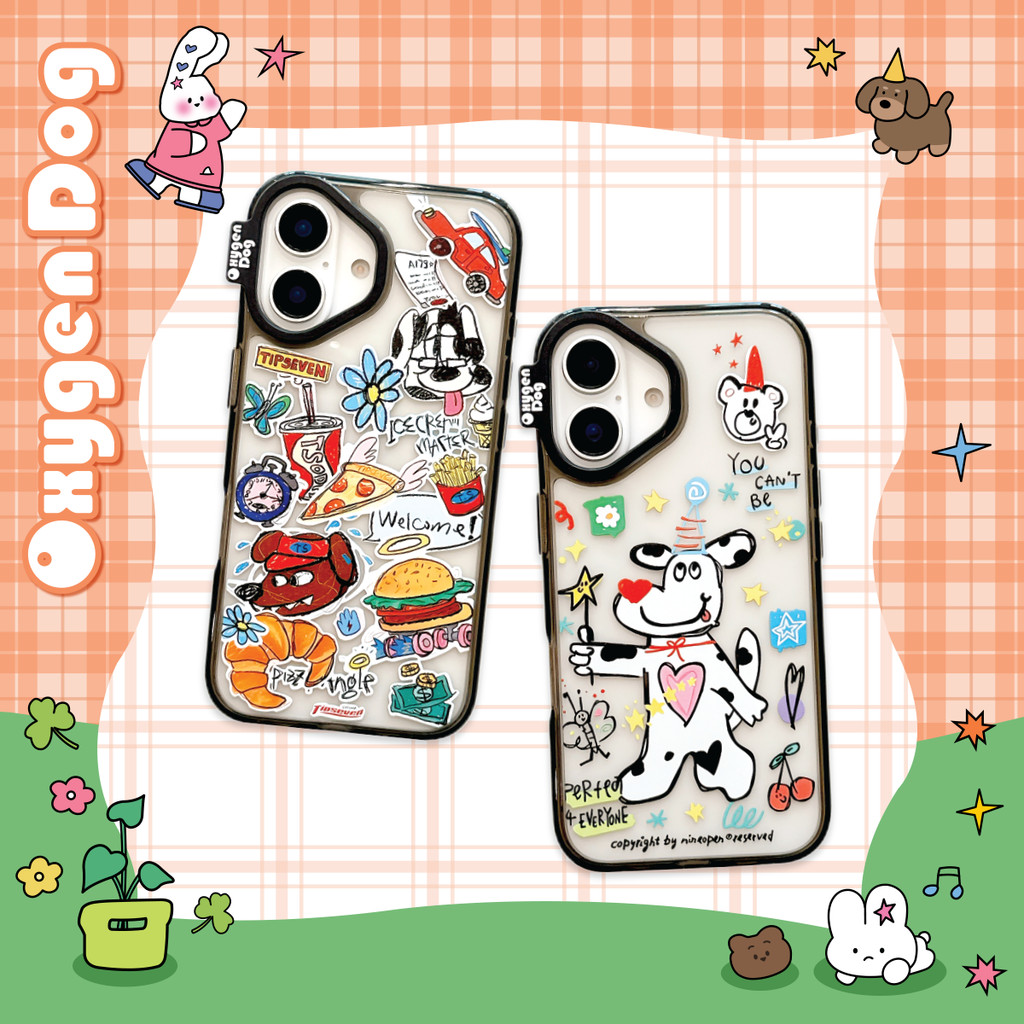 Oxygendog case เคสไอโฟน ลายการ์ตูน น้องหมา  For ipone 16ProMax 16 15ProMax 15 14 13