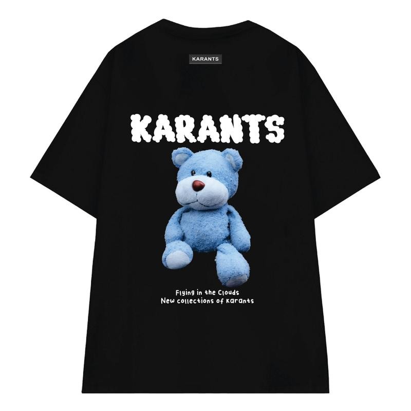 Karants เสื้อยืด Oversize Cotton เสื้อยืดผู้ชายและผู้หญิง ไม่จางหาย เย็น แขนสั้นรอบคอเสื้อ