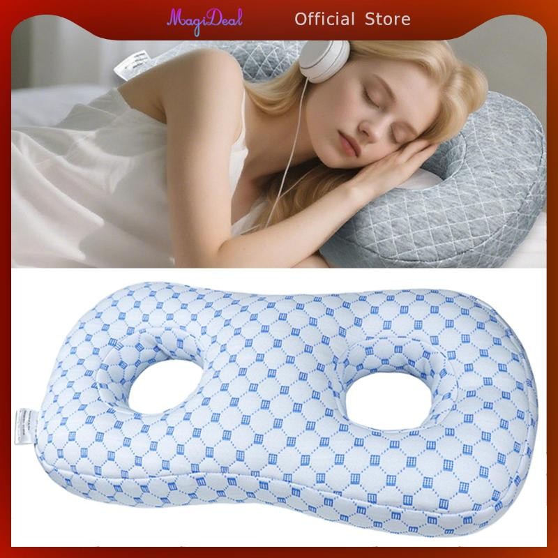 MagiDeal หมอนนอนด้านข้าง หมอนรูหูพร้อมรูสําหรับเจาะหูพายหูฟังส่วนบุคคล - รูปที่ 7